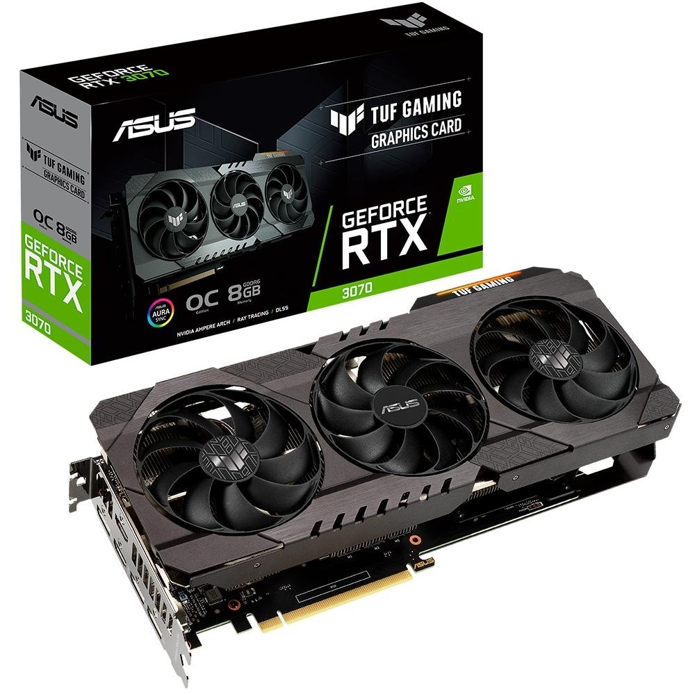 Placa de Vídeo Asus NVIDIA GeForce TUF Gaming RTX 3070, O8G, GDDR6