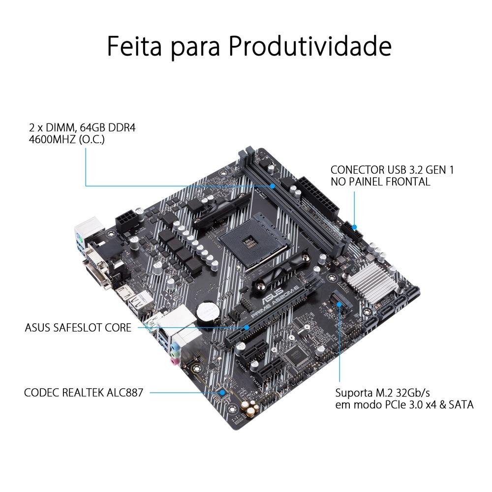 Placa Mãe Asus Prime A520M-E | KaBuM!