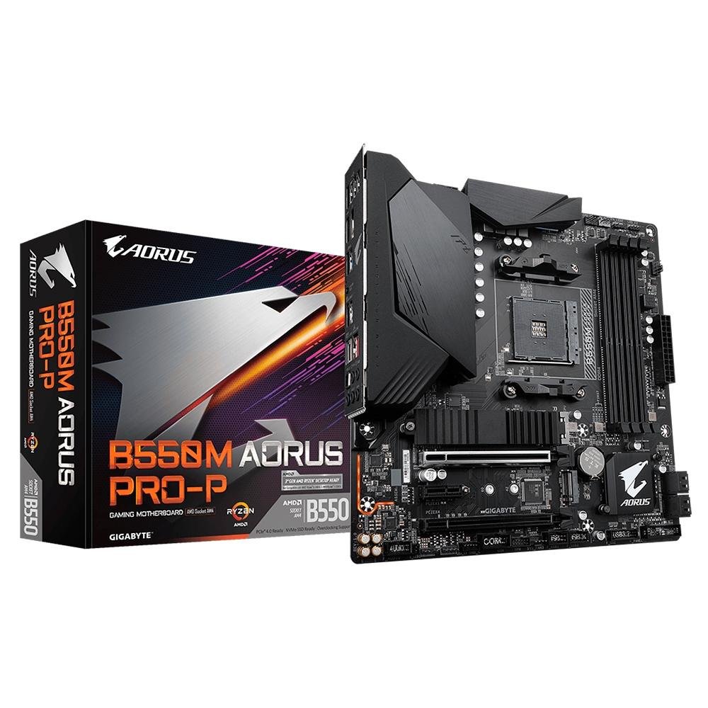 【高コスパ自作セット】B550M AORUS PRO-P + 5600X Placa Mãe Aorus B550M Pro-P, AMD B550, Micro ATX, DDR4 (rev. 1.0