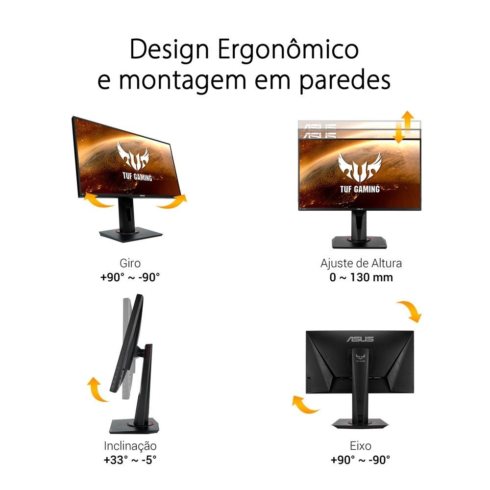 Monitor Gamer Asus TUF 24.5' IPS, 165 Hz | KaBuM!