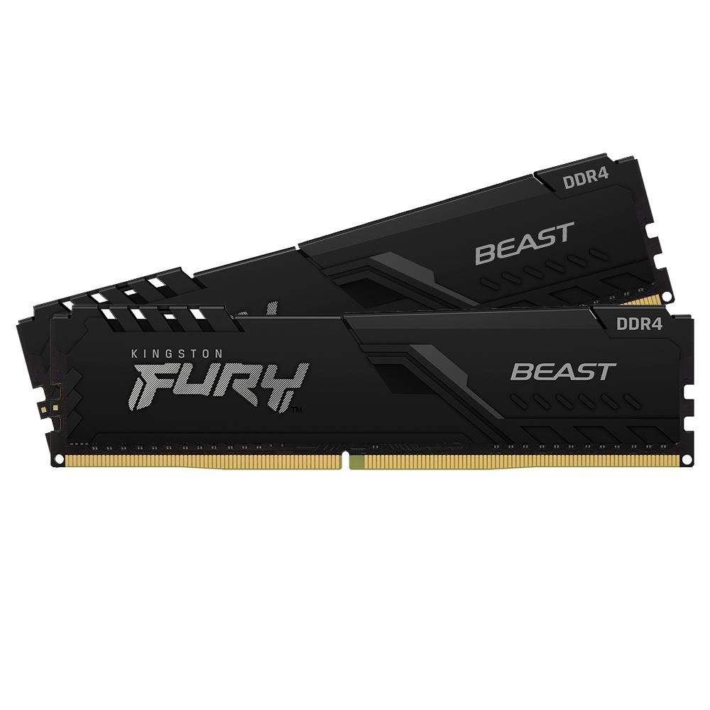 Memória Kingston Fury Beast, 32GB (2x16GB), 3000MHz, DDR4, CL15, Preto - KF430C15BB1K2/32 Memória Kingston Fury Beast, 32GB (2x16GB), 3000MHz, DDR4, CL15, Preto - KF430C15BB1K2/32