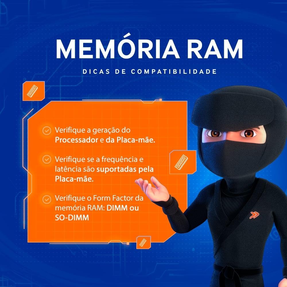 Memória RAM para Notebook Kingston Fury Impact, 16GB, 3200MHz, DDR4, CL20 - KF432S20IB/16 Memória RAM para Notebook Kingston Fury Impact, 16GB, 3200MHz, DDR4, CL20 - KF432S20IB/16