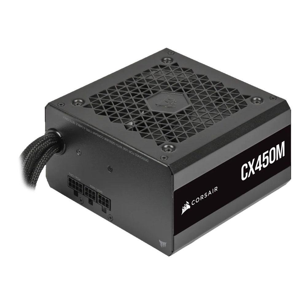 Fonte Corsair CX450M, 450W, 80 Plus Bronze, Semi Modular, Preto - CP-9020219-BR Fonte Corsair CX450M, 450W, 80 Plus Bronze, Semi Modular, Preto - CP-9020219-BR