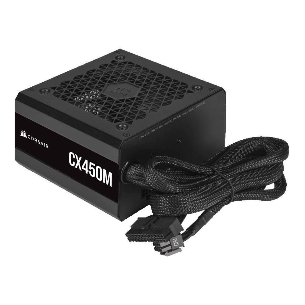 Fonte Corsair CX450M, 450W, 80 Plus Bronze, Semi Modular, Preto - CP-9020219-BR Fonte Corsair CX450M, 450W, 80 Plus Bronze, Semi Modular, Preto - CP-9020219-BR