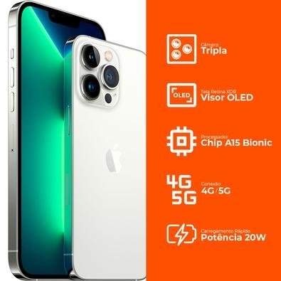 iPhone 13 Pro Max de 128GB, Prateado, 5G | KaBuM!