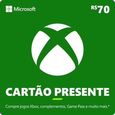Gift Card Xbox: 70 Reais - Código Digital