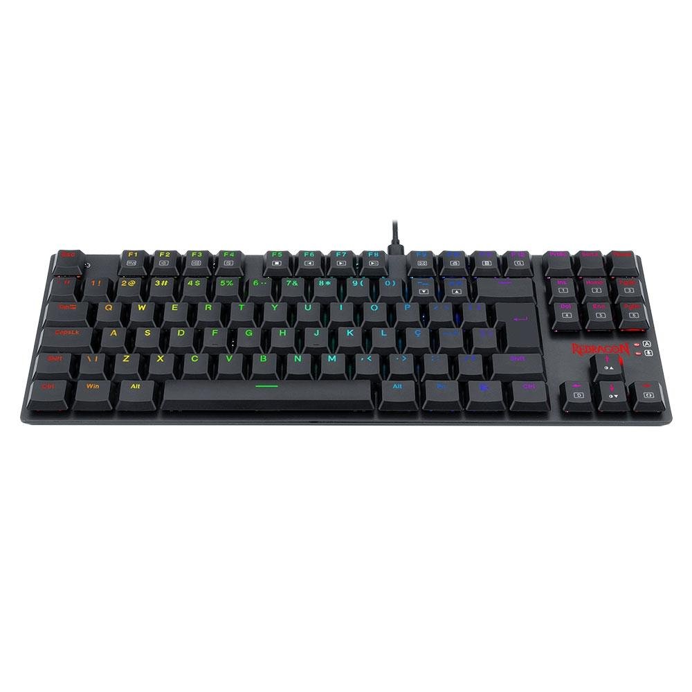 Teclado Mecânico Gamer Redragon APS, RGB, Switch Redragon Blue, ABNT2, Preto - Low Profile - K607 RGB (PT-BLUE)