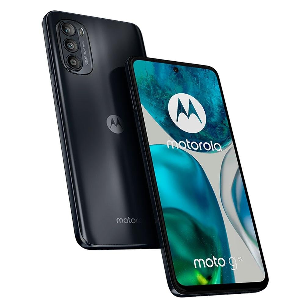 Smartphone Moto G52, 128GB, 4GB RAM, Octa Core, Câmera Tripla 50MP, Tela de 6.6, Preto - PAU60018BR Smartphone Moto G52, 128GB, 4GB RAM, Octa Core, Câmera Tripla 50MP, Tela de 6.6, Preto - PAU60018BR
