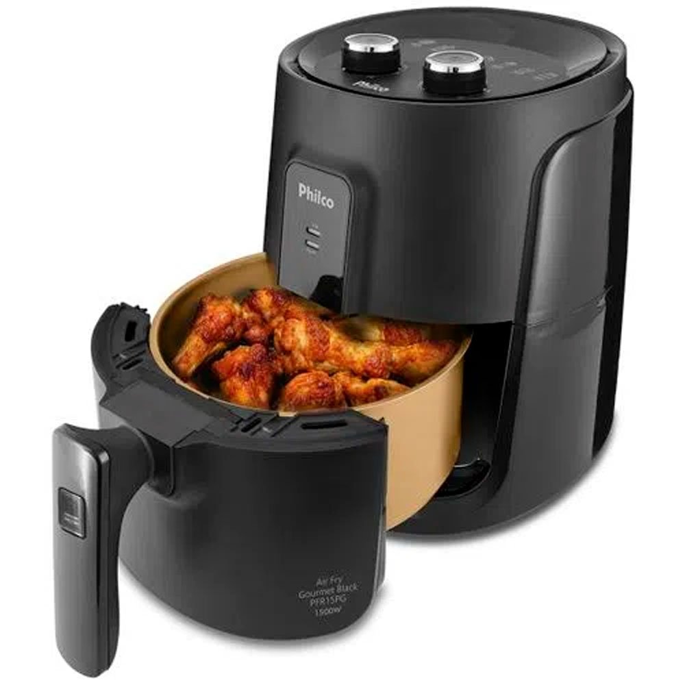 Fritadeira Air Fry Sem Óleo Philco PFR15PG Gourmet, 4L, 1500W, 220V, Preto Fritadeira Air Fry Sem Óleo Philco PFR15PG Gourmet, 4L, 1500W, 220V, Preto