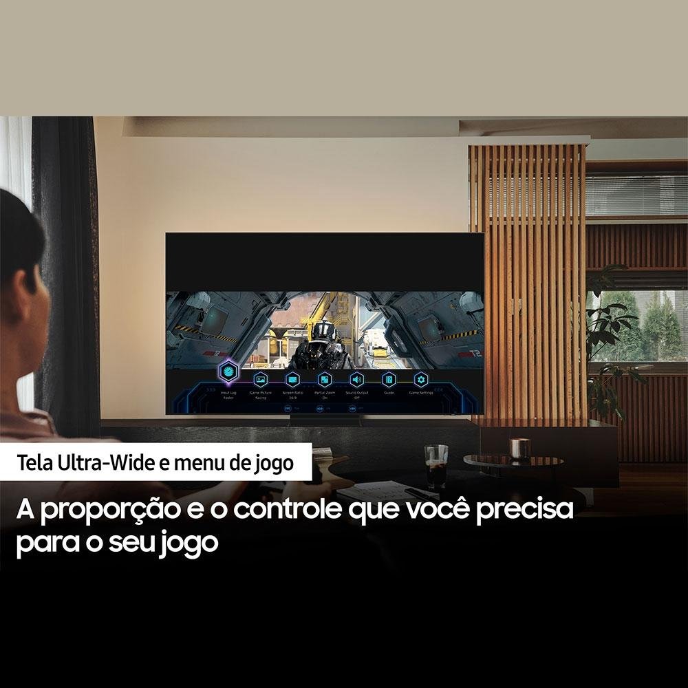 Smart Gaming TV Samsung 55 Polegadas Neo QLED 4K, 4 HDMI, Bluetooth, Wi-Fi, 120hz, IA, Game Motion Plus, Alexa, Preto - QN55QN90BAGXZD Smart Gaming TV Samsung 55 Polegadas Neo QLED 4K, 4 HDMI, Bluetooth, Wi-Fi, 120hz, IA, Game Motion Plus, Alexa, Preto - QN55QN90BAGXZD