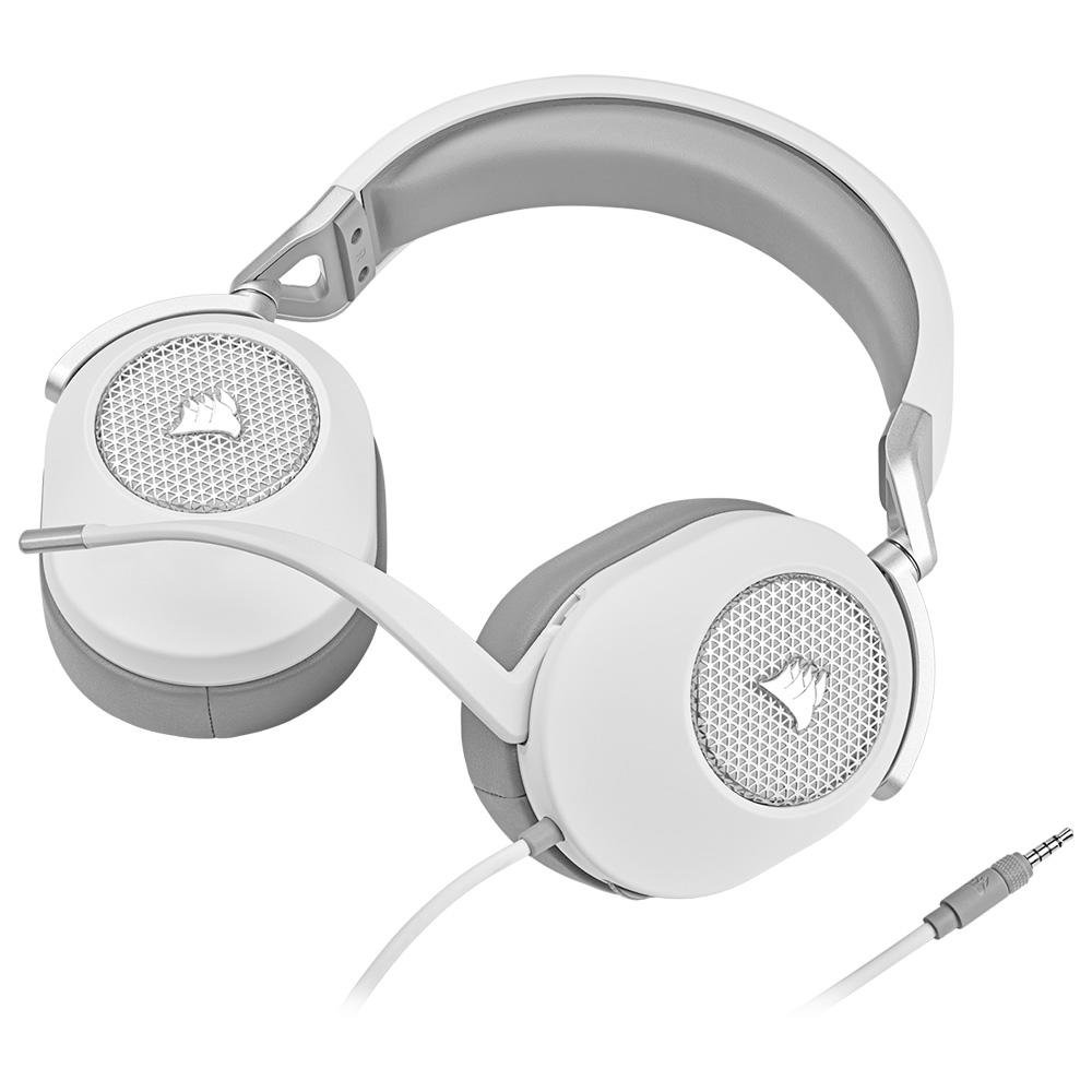 Headset Gamer Corsair HS65 USB/P2, Surround 7.1, Drivers 50mm - Branco - CA-9011271-NA