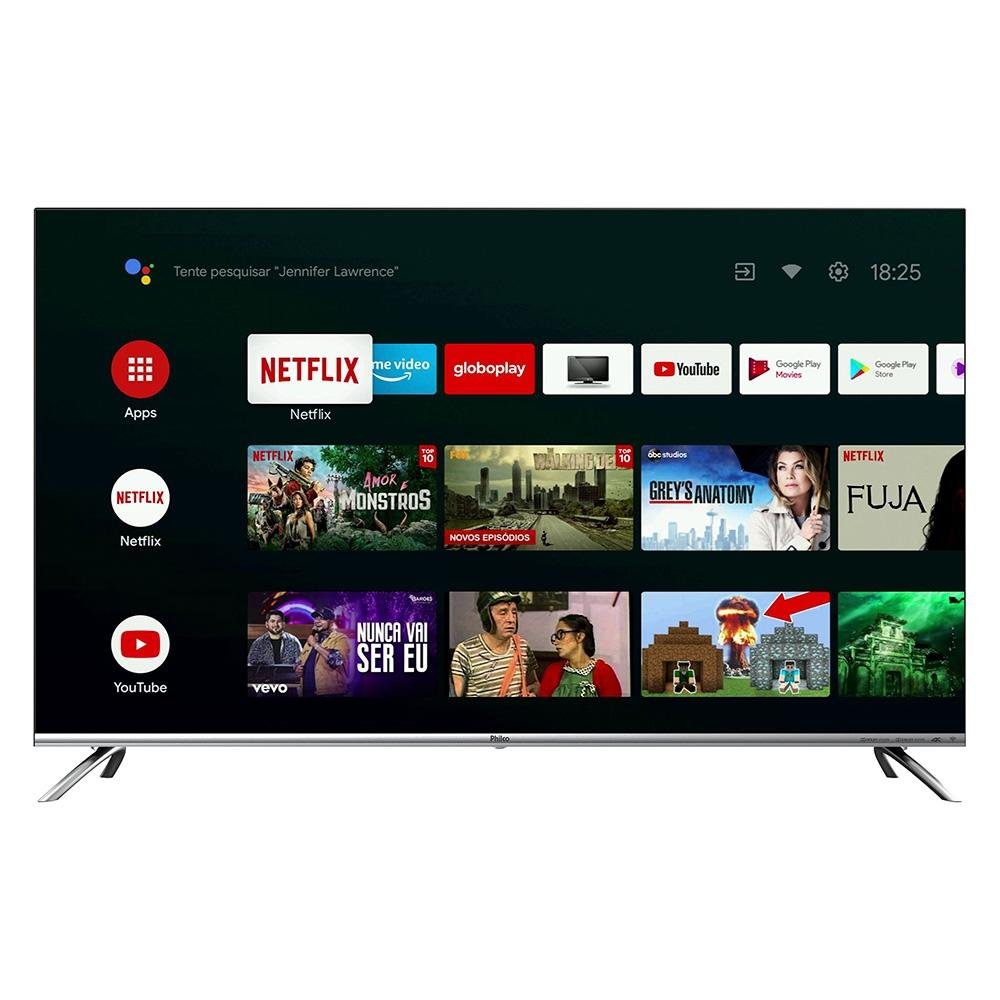 Smart TV Philco 50 Polegadas LED UHD 4K PTV50G71AGBLS, 3 HDMI, 2 USB, Wifi, Bluetooth, Inteligência Artificial, HDR, Prata - 99503018 Smart TV Philco 50 Polegadas LED UHD 4K PTV50G71AGBLS, 3 HDMI, 2 USB, Wifi, Bluetooth, Inteligência Artificial, HDR, Prata - 99503018
