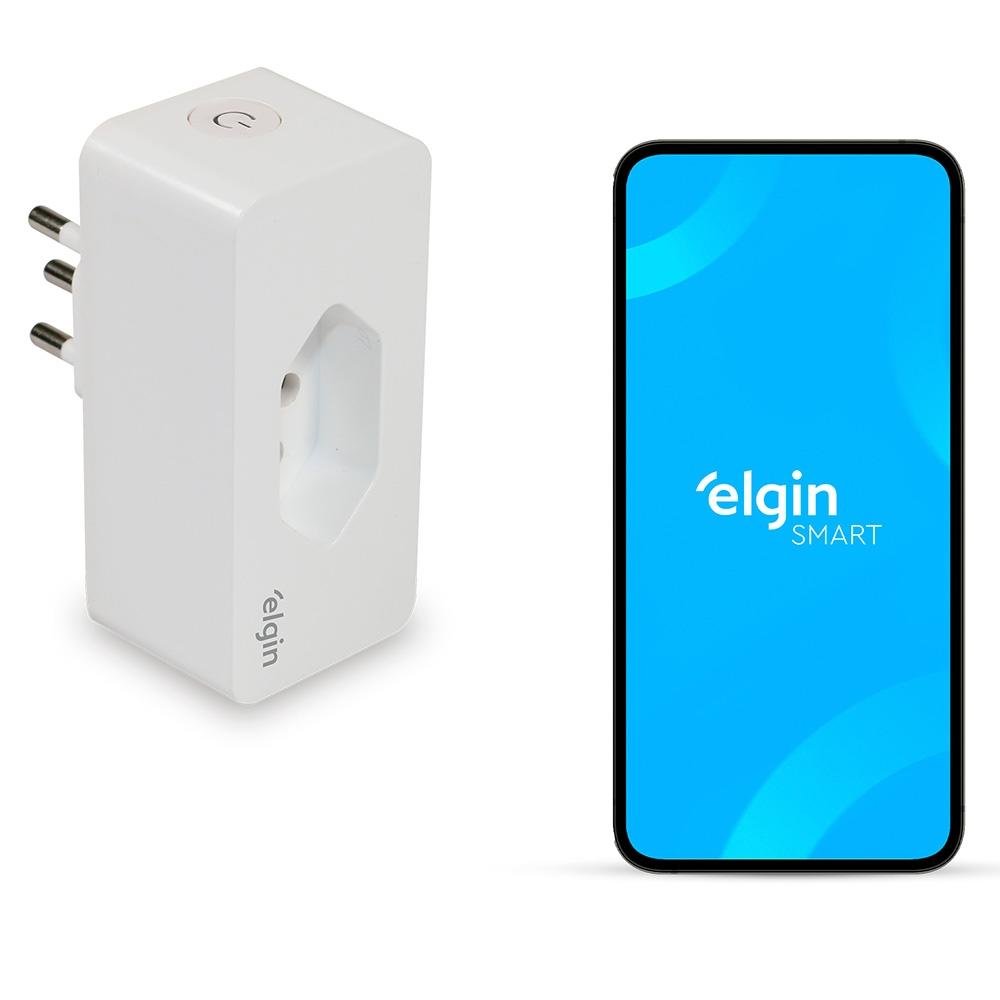 Plug de Tomada Smart Elgin, 2500W, 10A, Wifi, Comando de Voz, Bivolt, Branco - 48PLUGWIFI10