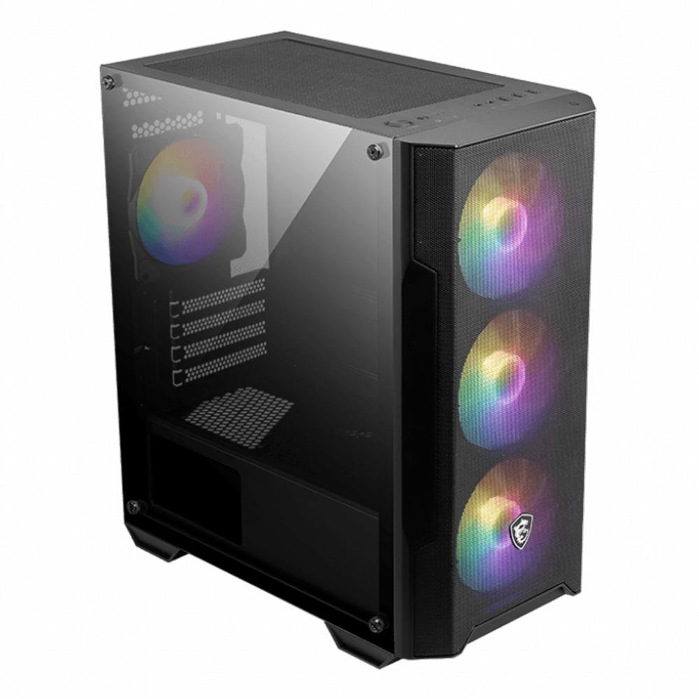 Gabinete Gamer MSI MAG Forge M100A, Mid Tower, Lateral em Acrílico, 4x FANs ARGB, M-ATX, Preto - M100A
