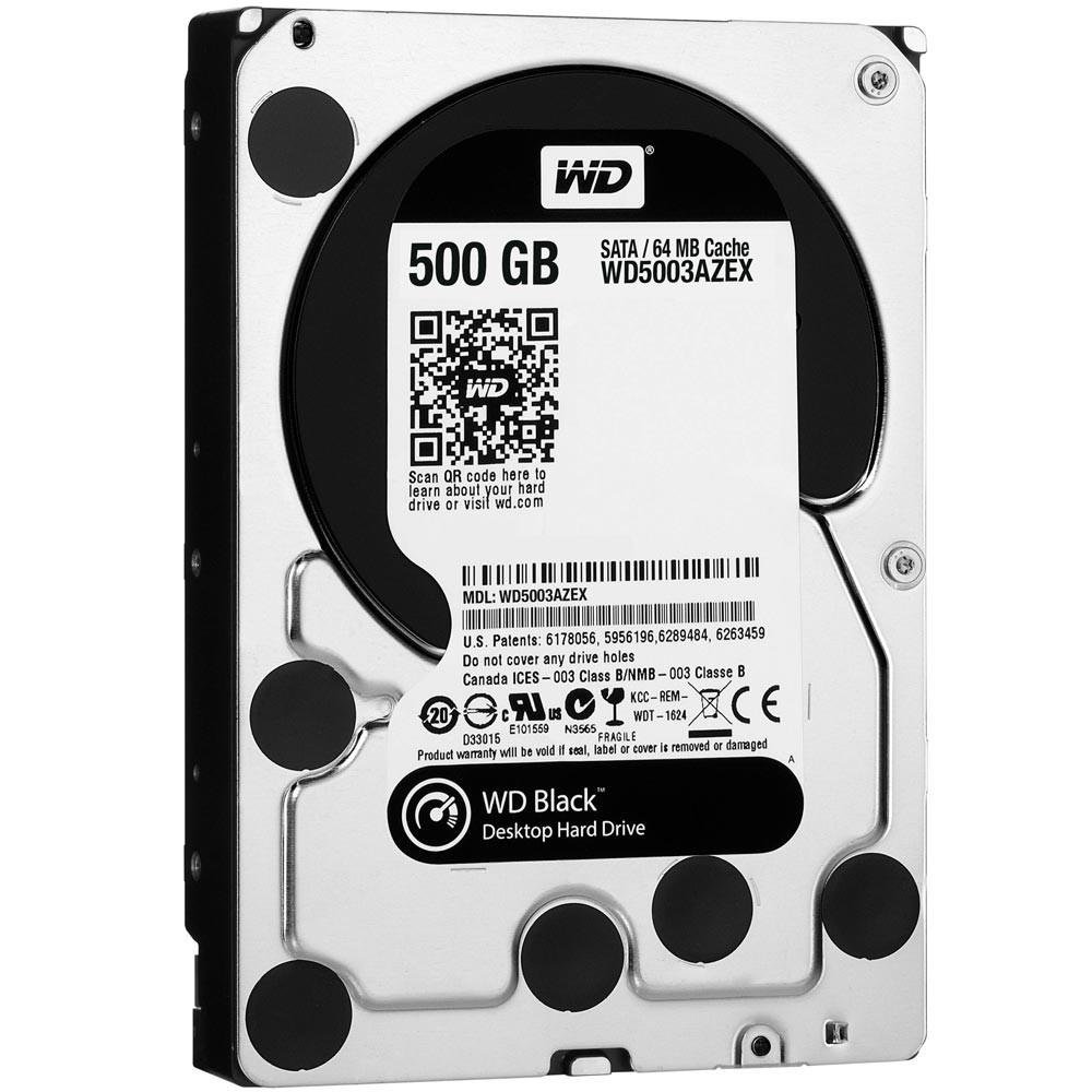 HD WD SATA 3,5´ Black Performance 500GB 7200RPM 64MB Cache SATA 6.0Gb/s - WD5003AZEX