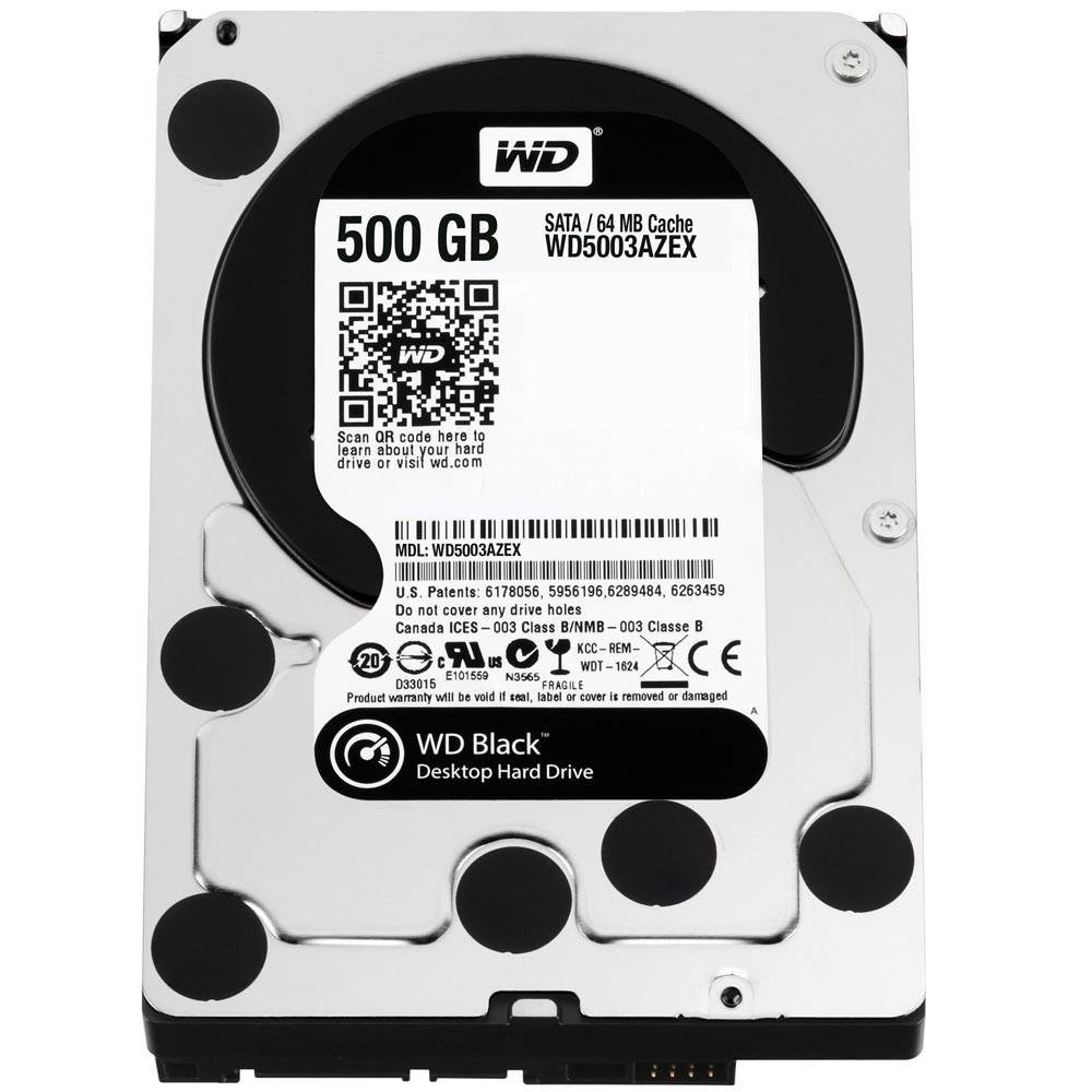 HD WD SATA 3,5´ Black Performance 500GB 7200RPM 64MB Cache SATA 6.0Gb/s - WD5003AZEX