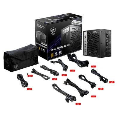 Fonte MSI MPG A850G PCIE5, 850W, 80 Plus Gold, Modular, PFC Ativo