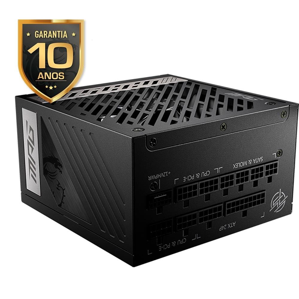Fonte MSI MPG A850G PCIE5, 850W, 80 Plus Gold, Modular, PFC Ativo