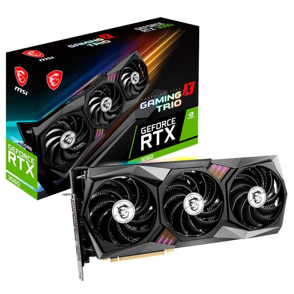 Placa de Vídeo MSI NVIDIA GeForce RTX 3060 Gaming X Trio, 12 GB