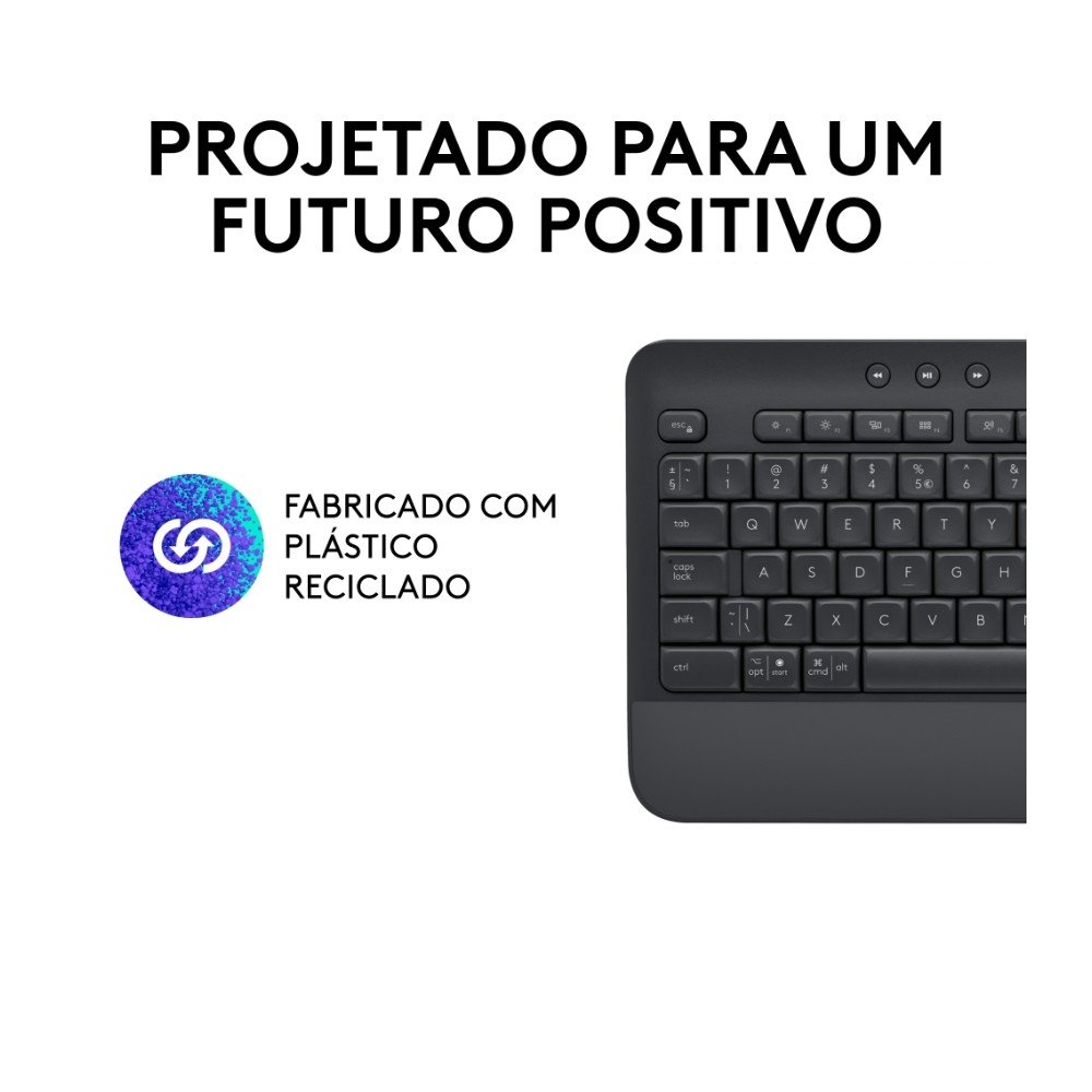 Teclado Sem Fio Logitech Signature K650, Bluetooth, USB, Com Apoio para as Mãos, US, Grafite - 920-010911