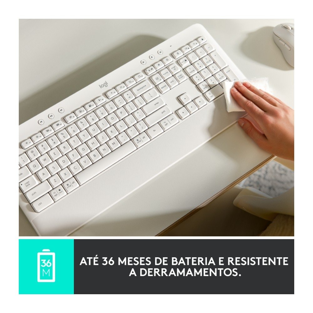 Teclado Sem Fio Logitech Signature K650, Bluetooth, USB, Com Apoio para as Mãos, US, Grafite - 920-010911