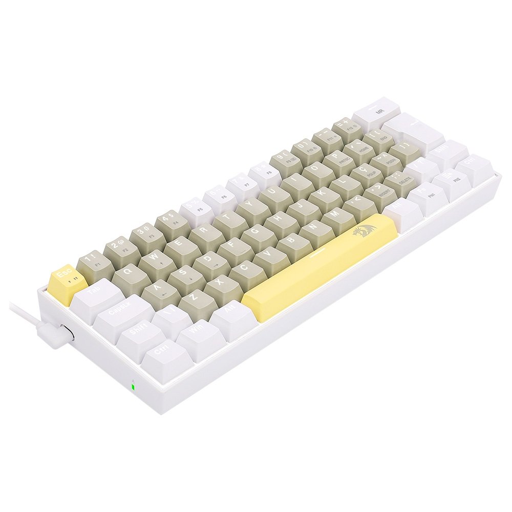 Teclado Gamer Redragon Lakshmi, Switch Brown, Layout 60%, ABNT2, Branco - K606-YL&GY&WT (PT-BROWN) Teclado Gamer Redragon Lakshmi, Switch Brown, Layout 60%, ABNT2, Branco - K606-YL&GY&WT (PT-BROWN)