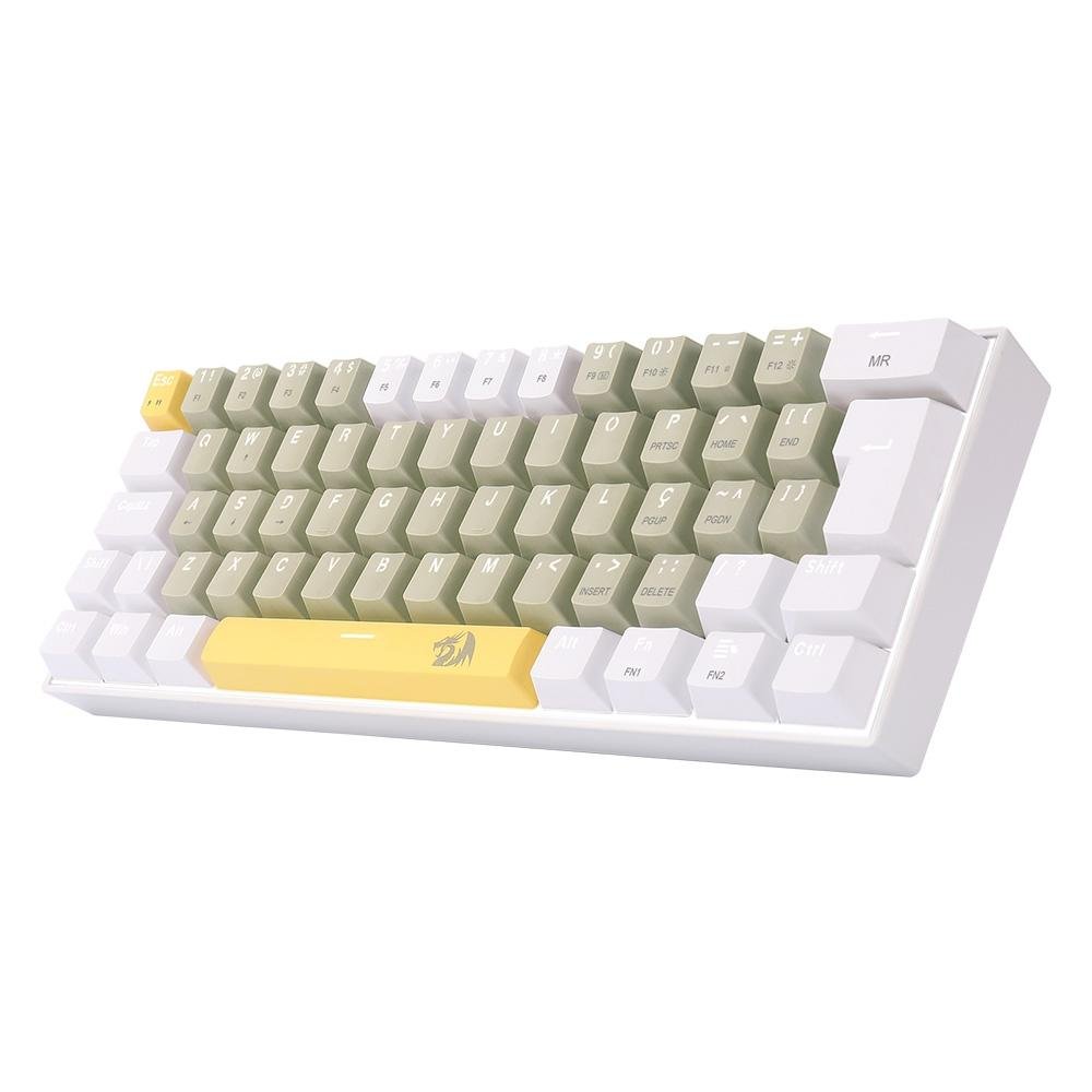 Teclado Gamer Redragon Lakshmi, Switch Brown, Layout 60%, ABNT2, Branco - K606-YL&GY&WT (PT-BROWN) Teclado Gamer Redragon Lakshmi, Switch Brown, Layout 60%, ABNT2, Branco - K606-YL&GY&WT (PT-BROWN)