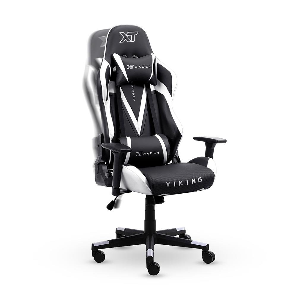 Cadeira Gamer XT Racer Viking Series, Até 120Kg, Com Almofadas, Reclinável, Descanso de Braço 3D, Preto e Branco - XTR-021 Cadeira Gamer XT Racer Viking Series, Até 120Kg, Com Almofadas, Reclinável, Descanso de Braço 3D, Preto e Branco - XTR-021