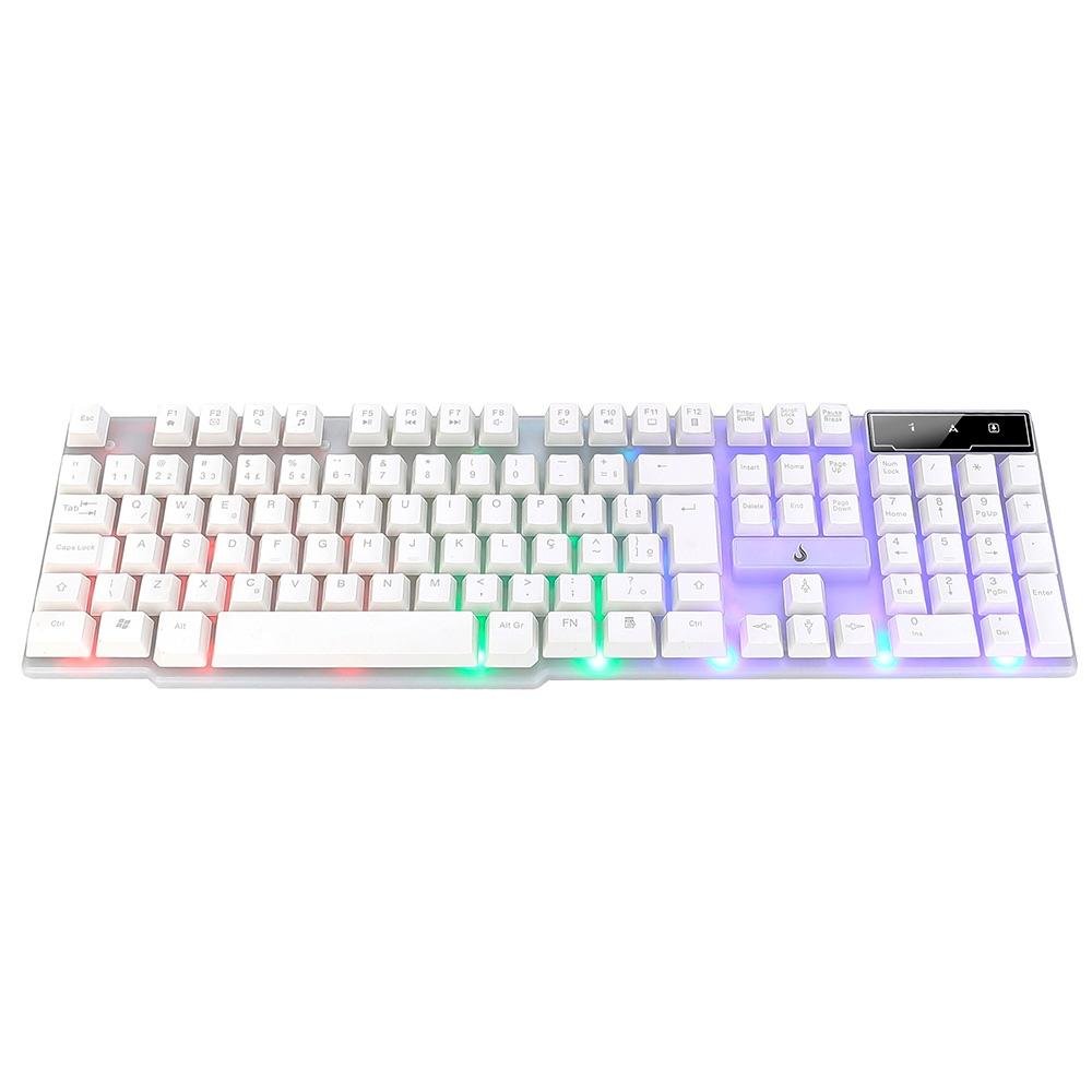 Teclado Semi Mecânico Gamer Rise Mode G1 Full, Membrana, USB, Branco - RM-TG-01-FW