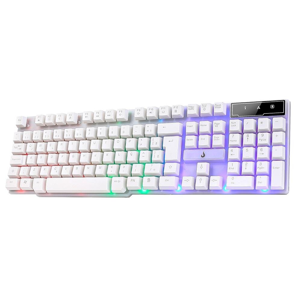 Teclado Semi Mecânico Gamer Rise Mode G1 Full, Membrana, USB, Branco - RM-TG-01-FW