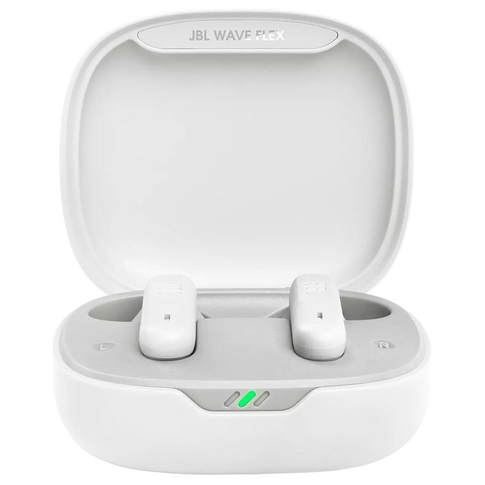 Fone de Ouvido JBL Wave Flex, Bluetooth, Resistente á Água e Poeira, Branco - JBLWFLEXWHT Fone de Ouvido JBL Wave Flex, Bluetooth, Resistente á Água e Poeira, Branco - JBLWFLEXWHT