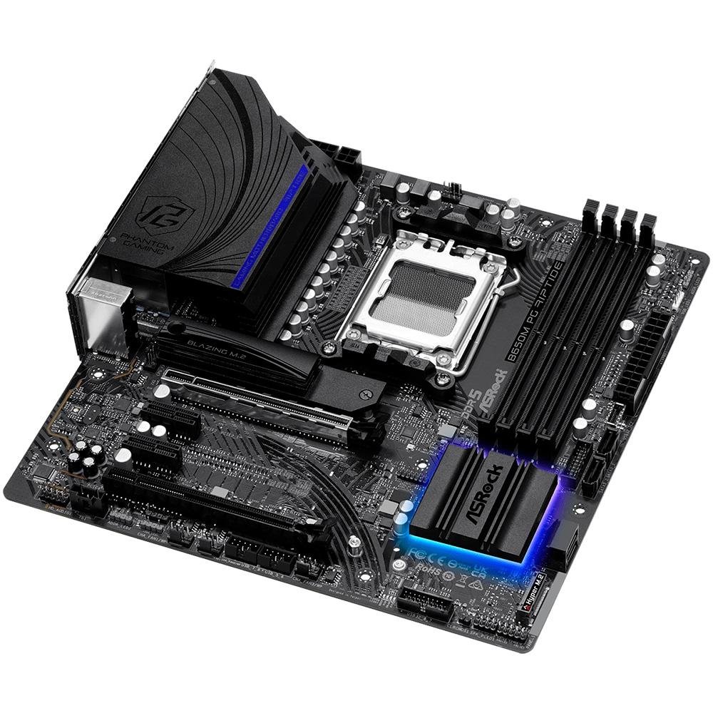 Placa-Mãe ASRock B650M PG Riptide, AMD, Micro ATX, DDR5, Preto - 90-MXBJ9*