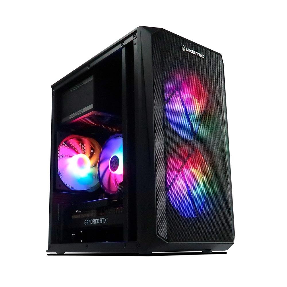 Gabinete Gamer Liketec Cycle, Mid Tower, RGB, M-ATX e MINI-ITX, Lateral em Acrílico, 3x Cooler Fan RGB, Preto - GL-CYCLE-2 Gabinete Gamer Liketec Cycle, Mid Tower, RGB, M-ATX e MINI-ITX, Lateral em Acrílico, 3x Cooler Fan RGB, Preto - GL-CYCLE-2