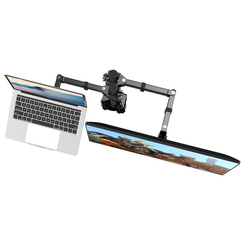 Suporte duplo para Monitor e Notebook Husky Office - Articulado, Para tela de 13" a 32" - HOFL003