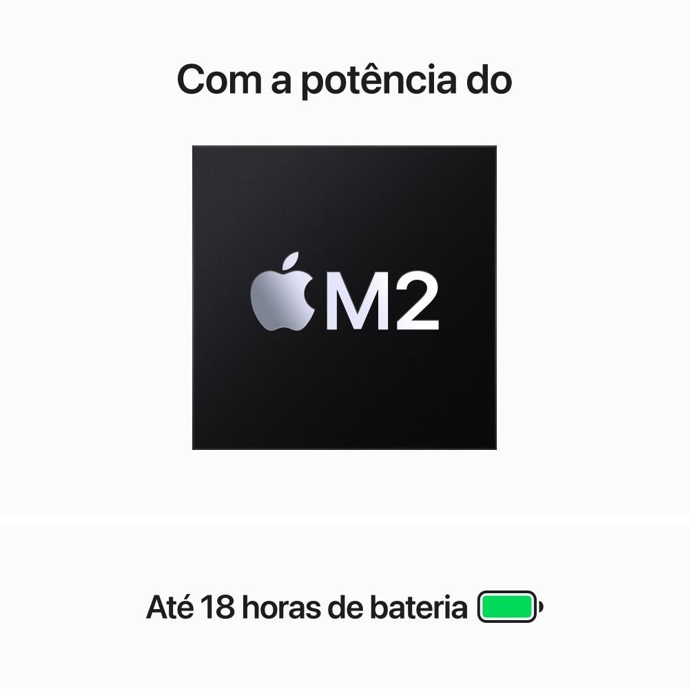 MacBook Air Apple 15", M2, CPU 8 Núcleos, GPU 10 Núcleos, 8GB RAM, SSD 256GB, Cinza Espacial - MQKP3BZ/A MacBook Air Apple 15", M2, CPU 8 Núcleos, GPU 10 Núcleos, 8GB RAM, SSD 256GB, Cinza Espacial - MQKP3BZ/A