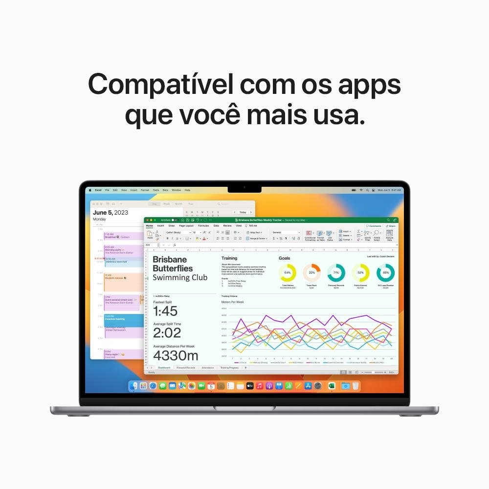 MacBook Air Apple 15", M2, CPU 8 Núcleos, GPU 10 Núcleos, 8GB RAM, SSD 256GB, Cinza Espacial - MQKP3BZ/A MacBook Air Apple 15", M2, CPU 8 Núcleos, GPU 10 Núcleos, 8GB RAM, SSD 256GB, Cinza Espacial - MQKP3BZ/A