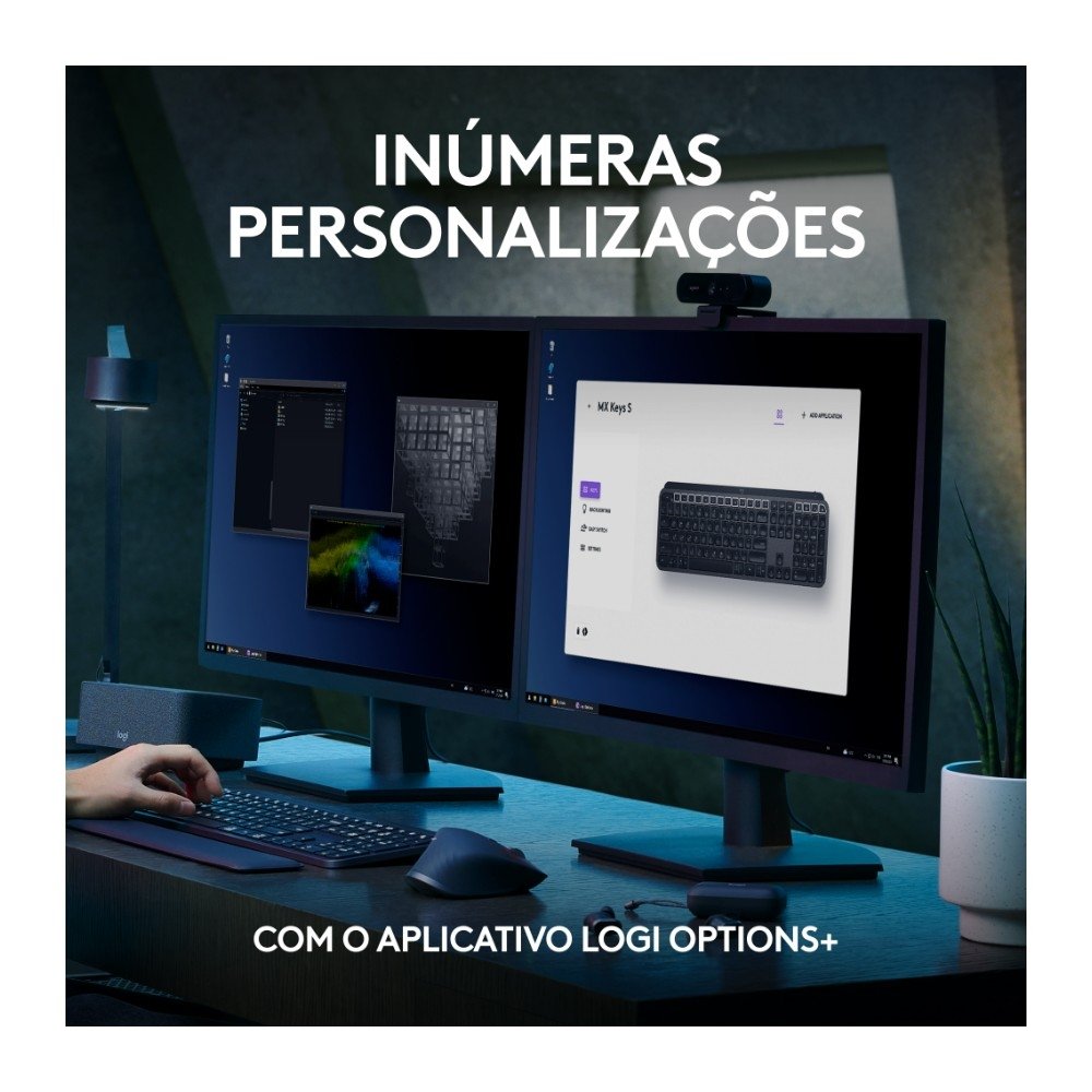 Teclado Sem Fio Logitech MX Keys S, Com Iluminação Inteligente, Bluetooth ou USB, Logi Bolt e Bateria Recarregável, Grafite - 920-011563 Teclado Sem Fio Logitech MX Keys S, Com Iluminação Inteligente, Bluetooth ou USB, Logi Bolt e Bateria Recarregável, Grafite - 920-011563