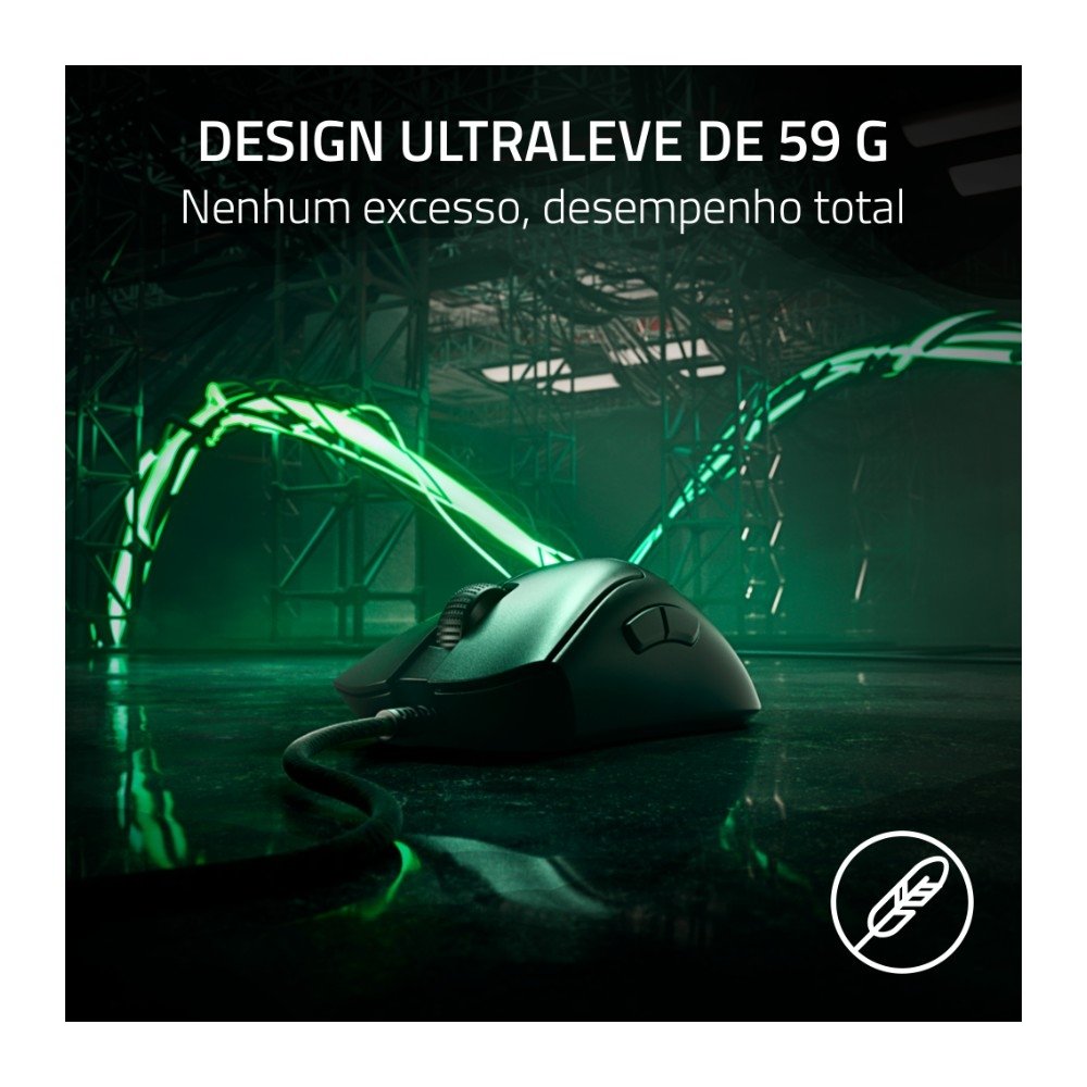 Mouse Gamer Razer Deathadder V3, 30000 DPI, Ultra-Leve, 6 Botões, Com fio, 8K Hz, Preto - RZ0104640100R3M Mouse Gamer Razer Deathadder V3, 30000 DPI, Ultra-Leve, 6 Botões, Com fio, 8K Hz, Preto - RZ0104640100R3M