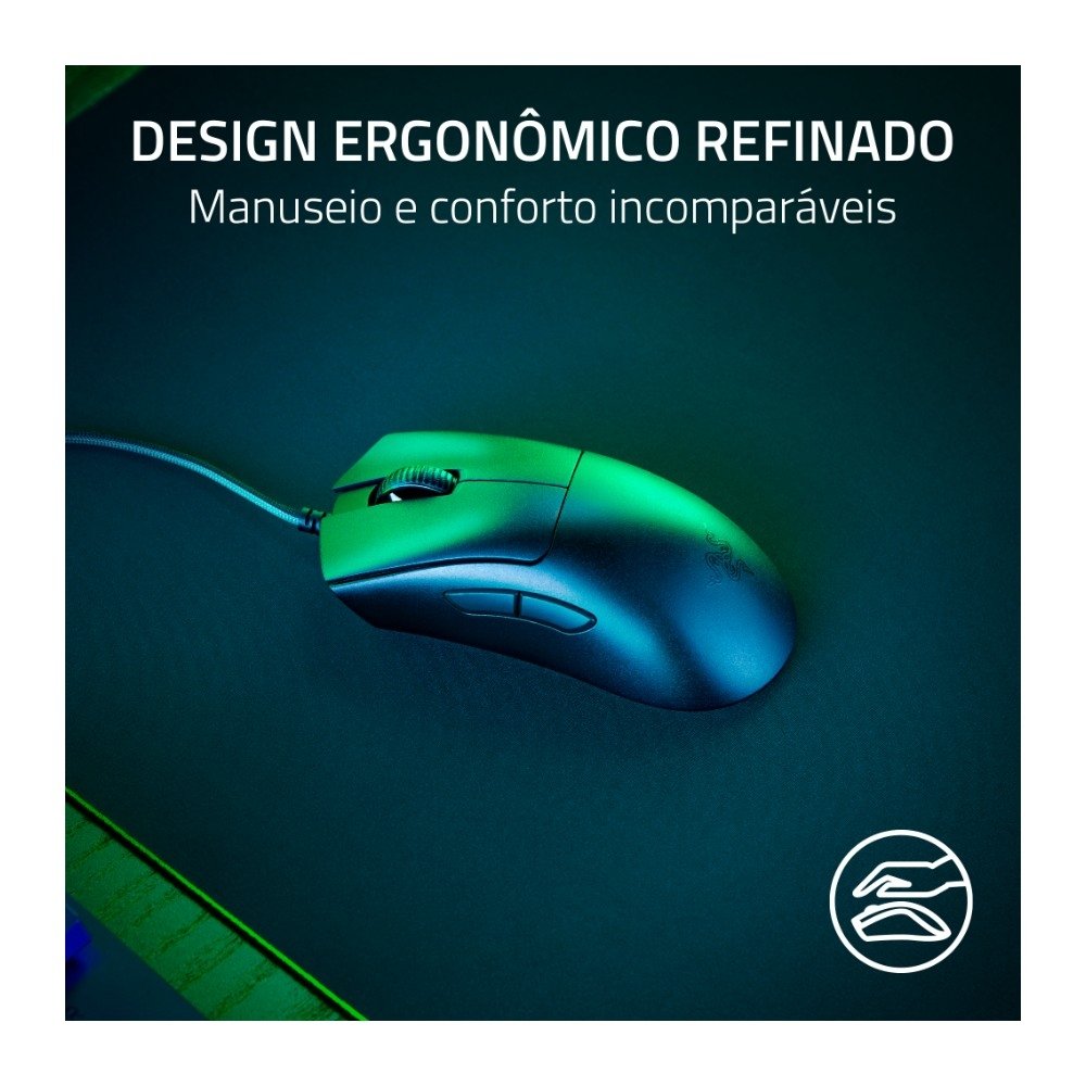 Mouse Gamer Razer Deathadder V3, 30000 DPI, Ultra-Leve, 6 Botões, Com fio, 8K Hz, Preto - RZ0104640100R3M Mouse Gamer Razer Deathadder V3, 30000 DPI, Ultra-Leve, 6 Botões, Com fio, 8K Hz, Preto - RZ0104640100R3M