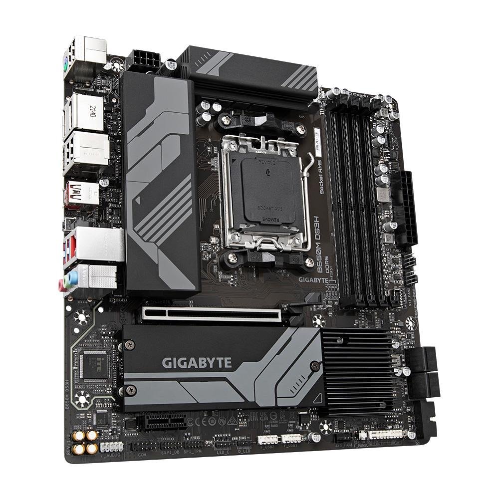 Placa-Mãe Gigabyte B650M DS3H Rev. 1.0, RGB, AMD, Micro ATX, DDR5, AM5, Preto - B650M DS3H