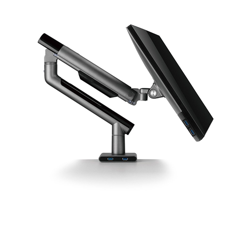 Suporte para Monitor Premium Octoo com Pistão a Gás e Ajuste de Altura, até 32", Grafite - 9841