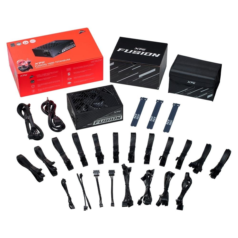 Fonte XPG Fusion 1600T-BKCBR, 1600W, 80 Plus Titanium, Modular, PFC Ativo, Preto - 75261087