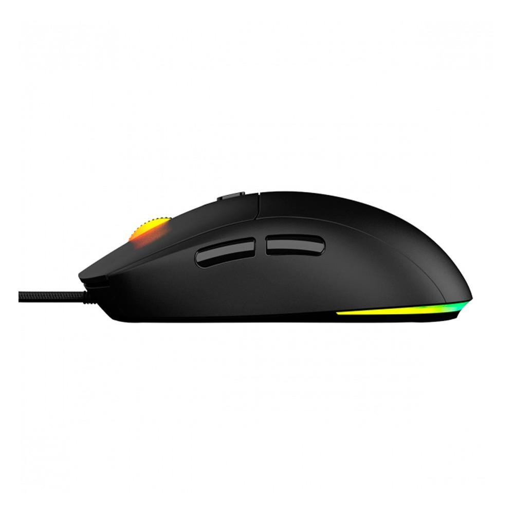 Mouse Gamer PCYes Basaran Black Vulcan, RGB, 12400 DPI, 6 Botões - PMGBRBV