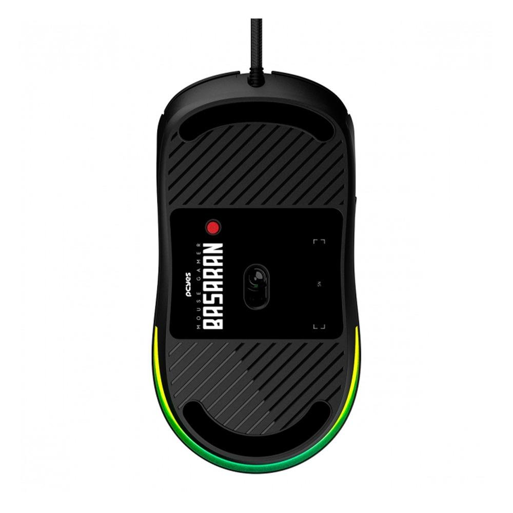 Mouse Gamer PCYes Basaran Black Vulcan, RGB, 12400 DPI, 6 Botões - PMGBRBV