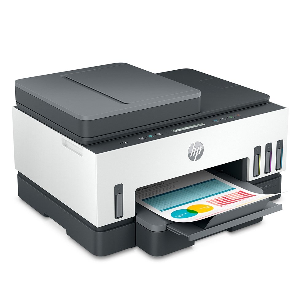 Impressora Multifuncional HP Smart Tank 754 Wi-Fi - Tanque de Tinta Colorida Duplex USB Bluetooth (2H0A6A)