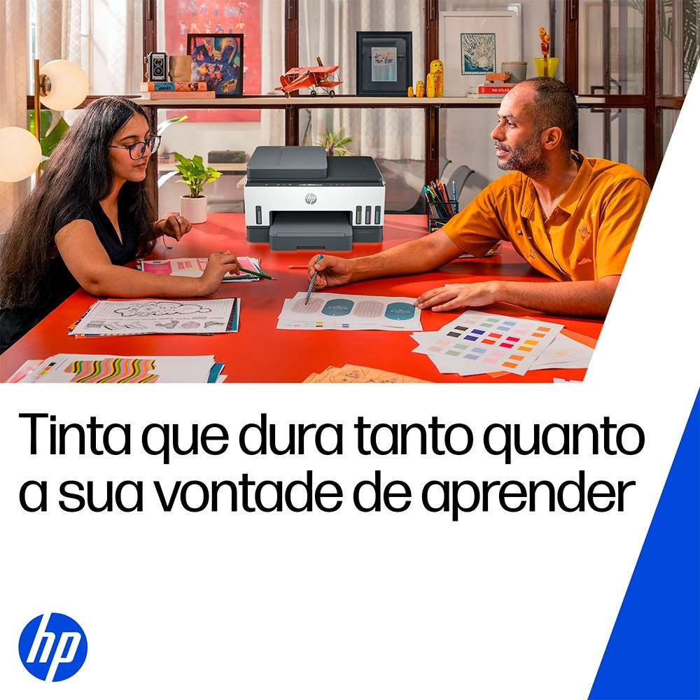 Impressora Multifuncional HP Smart Tank 754 Wi-Fi - Tanque de Tinta Colorida Duplex USB Bluetooth (2H0A6A)