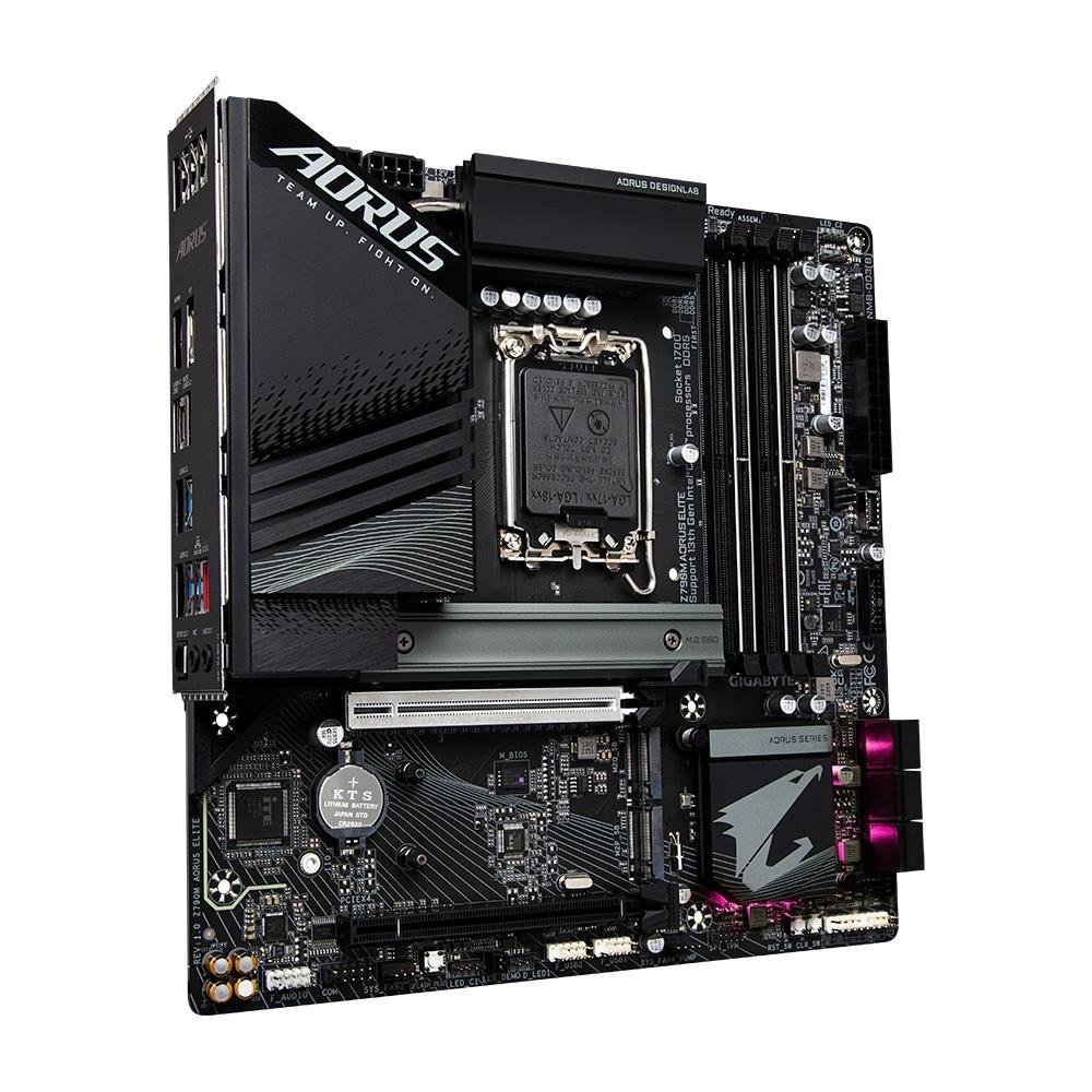 Placa-Mãe Gigabyte Z790M Aorus Elite Rev 1.1, LGA 1700, mATX, DDR5, Preto - Z790M AORUS ELITE Placa-Mãe Gigabyte Z790M Aorus Elite Rev 1.1, LGA 1700, mATX, DDR5, Preto - Z790M AORUS ELITE