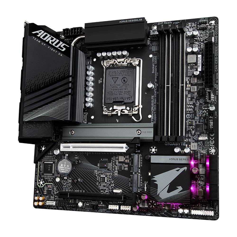 Placa-Mãe Gigabyte Z790M Aorus Elite Rev 1.1, LGA 1700, mATX, DDR5, Preto - Z790M AORUS ELITE Placa-Mãe Gigabyte Z790M Aorus Elite Rev 1.1, LGA 1700, mATX, DDR5, Preto - Z790M AORUS ELITE