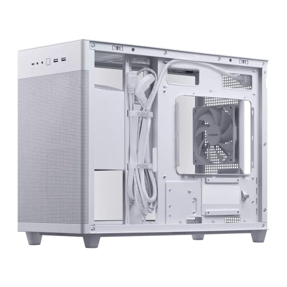 Gabinete Asus Prime AP201 Lateral em Vidro Temperado, Mini Tower, Micro-ATX, Branco - 90DC00G3-B30010