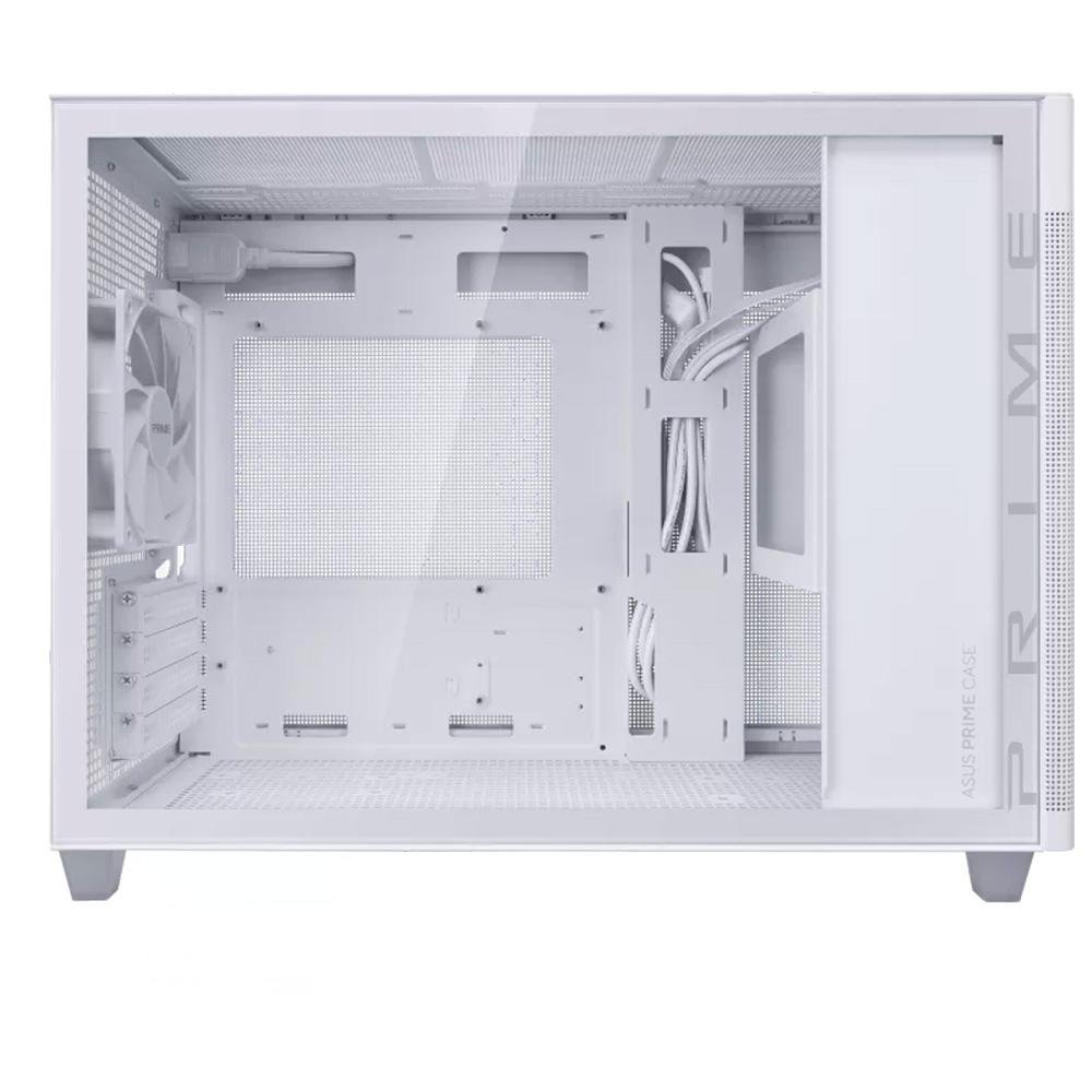 Gabinete Asus Prime AP201 Lateral em Vidro Temperado, Mini Tower, Micro-ATX, Branco - 90DC00G3-B30010